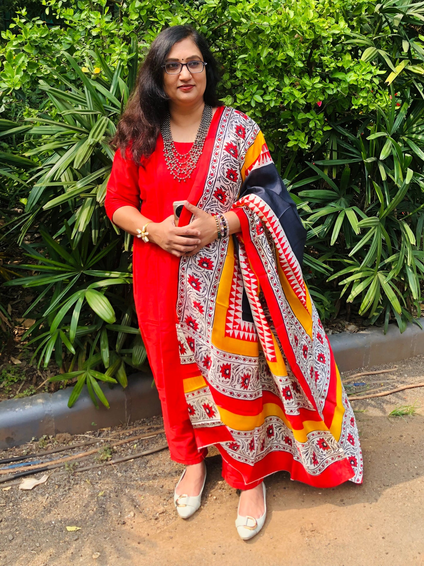 Silk hand painted dupatta