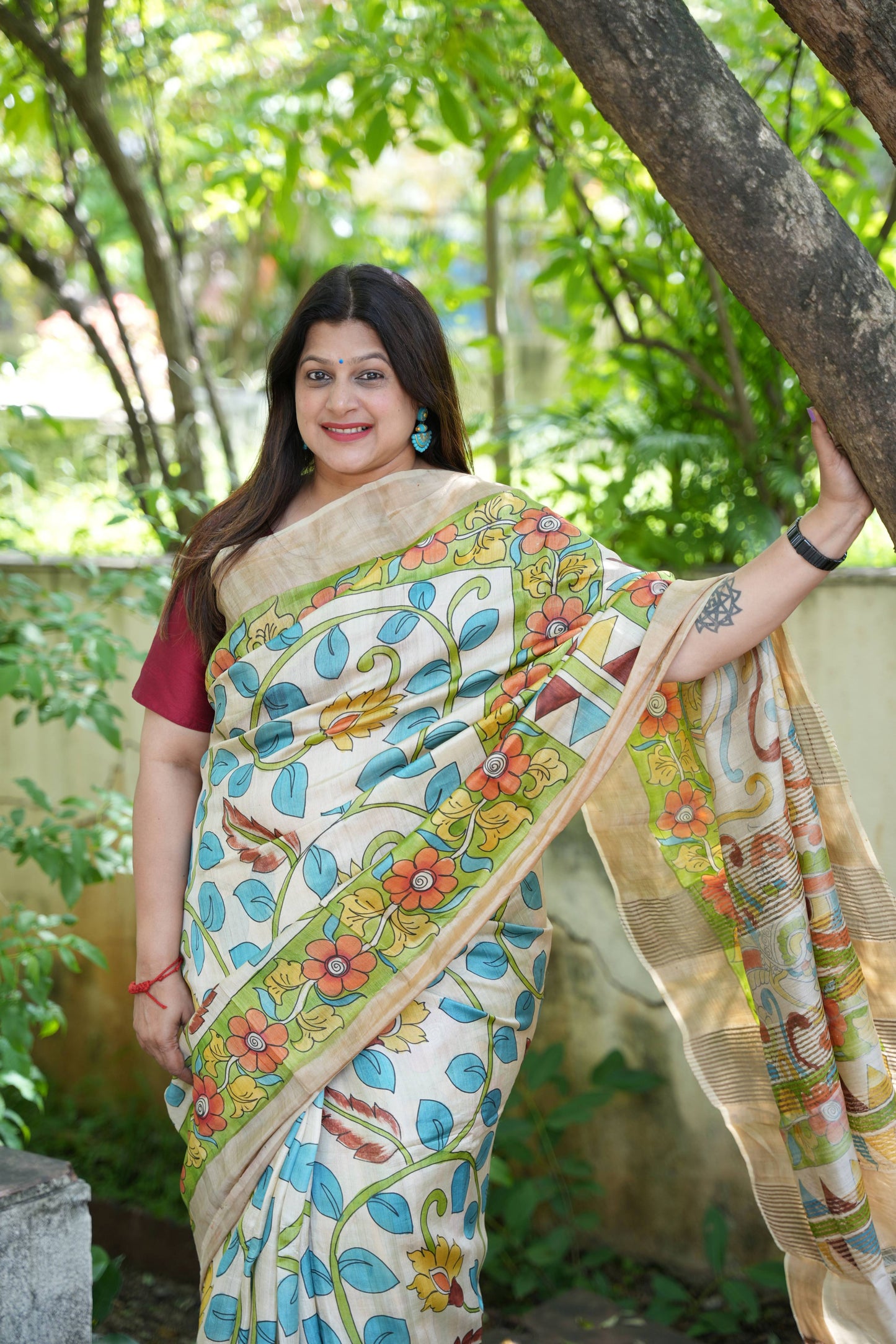 GEETA : HAND-PAINTED SILK SAREE