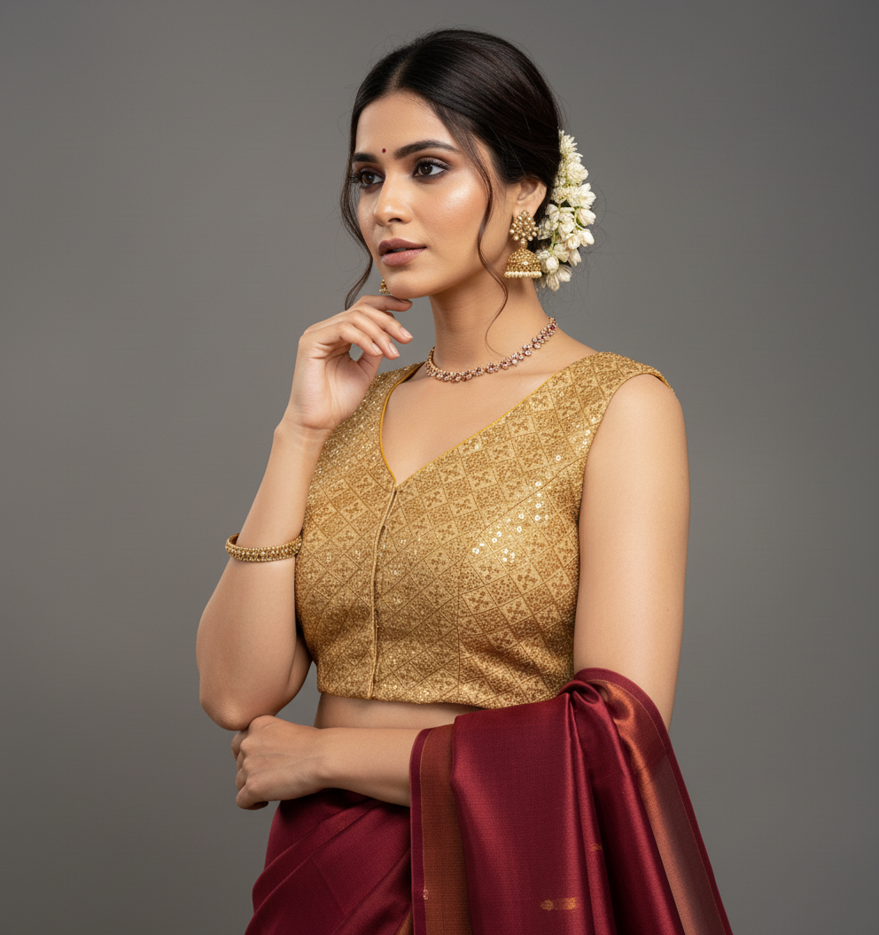 STARDUST : BLENDED SILK-COTTON BLOUSE