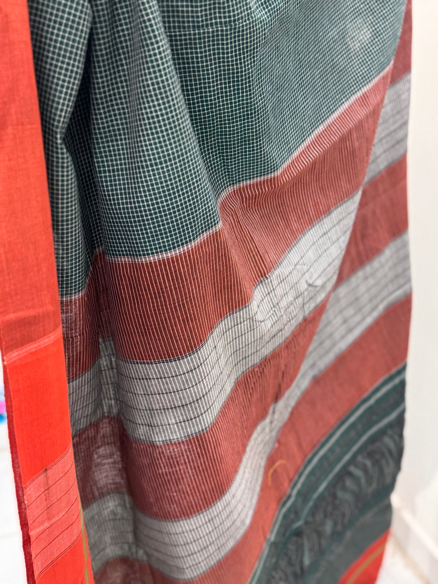 SHRAVANI : GREEN PATTEDA ANCHU SAREE