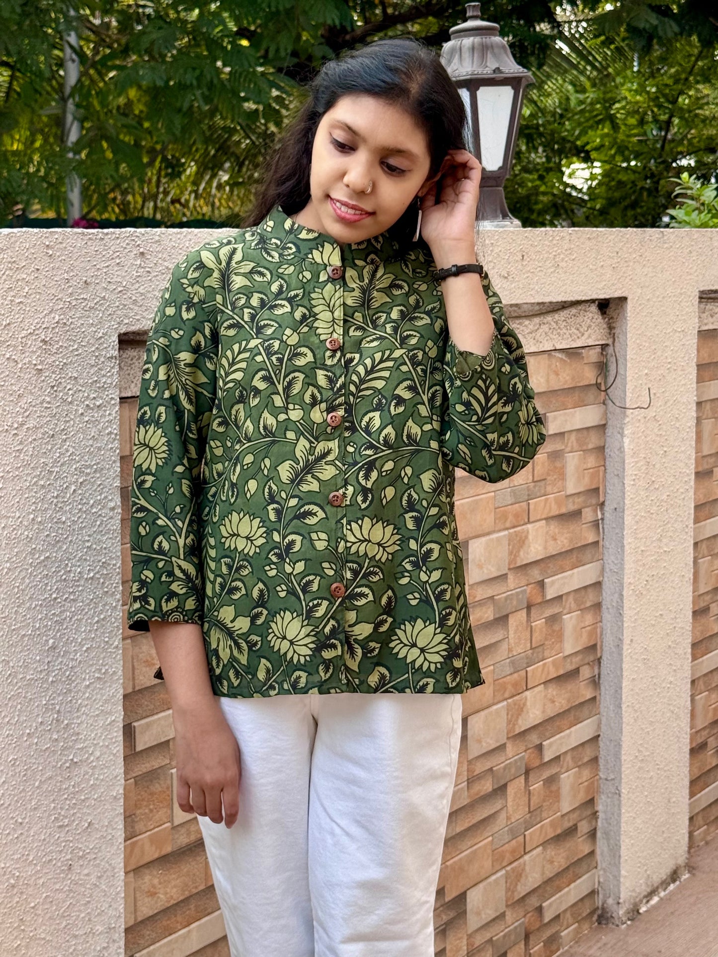SPRING ON : PEN KALAMKARI SILK TOP