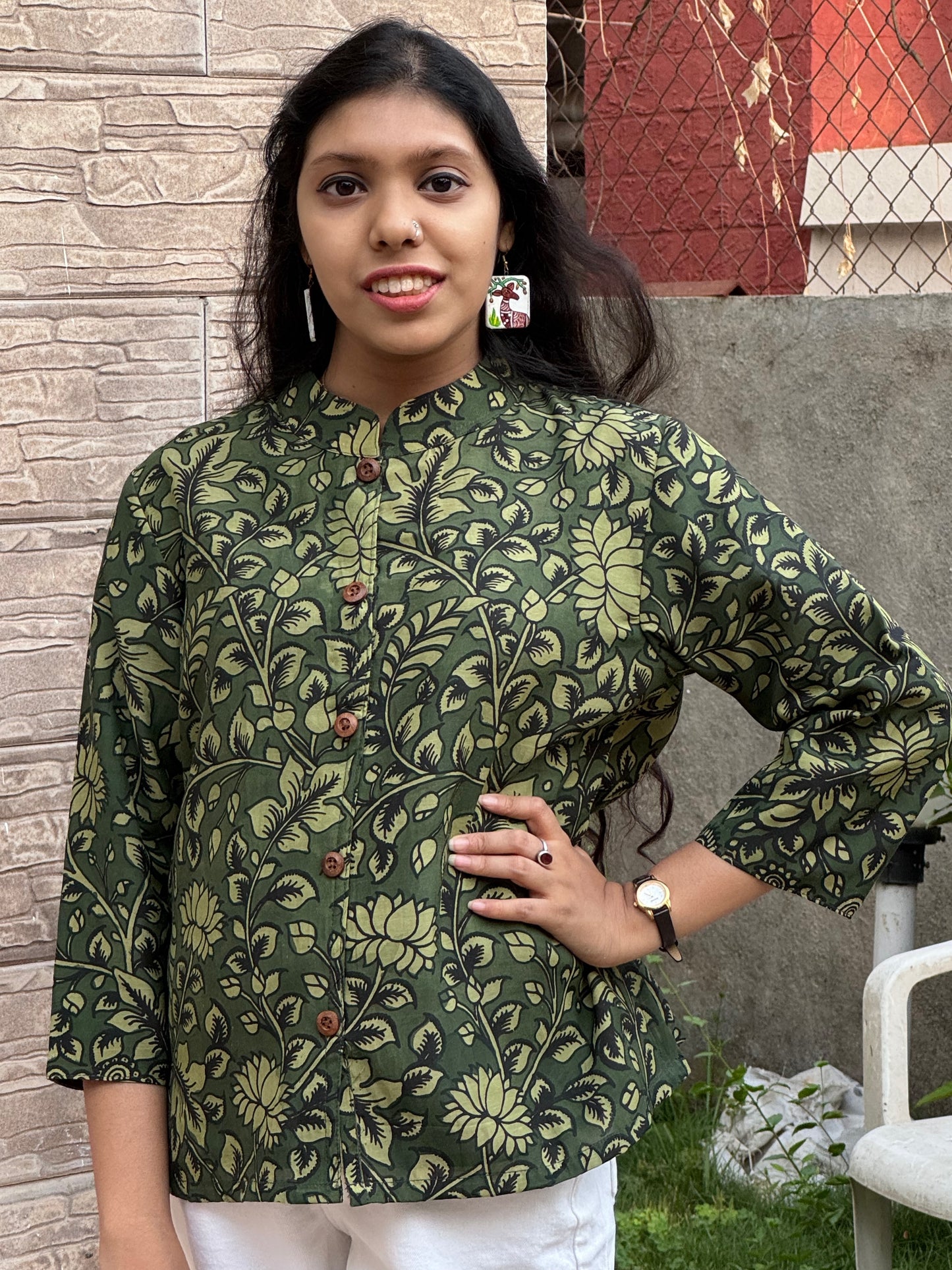 SPRING ON : PEN KALAMKARI SILK TOP