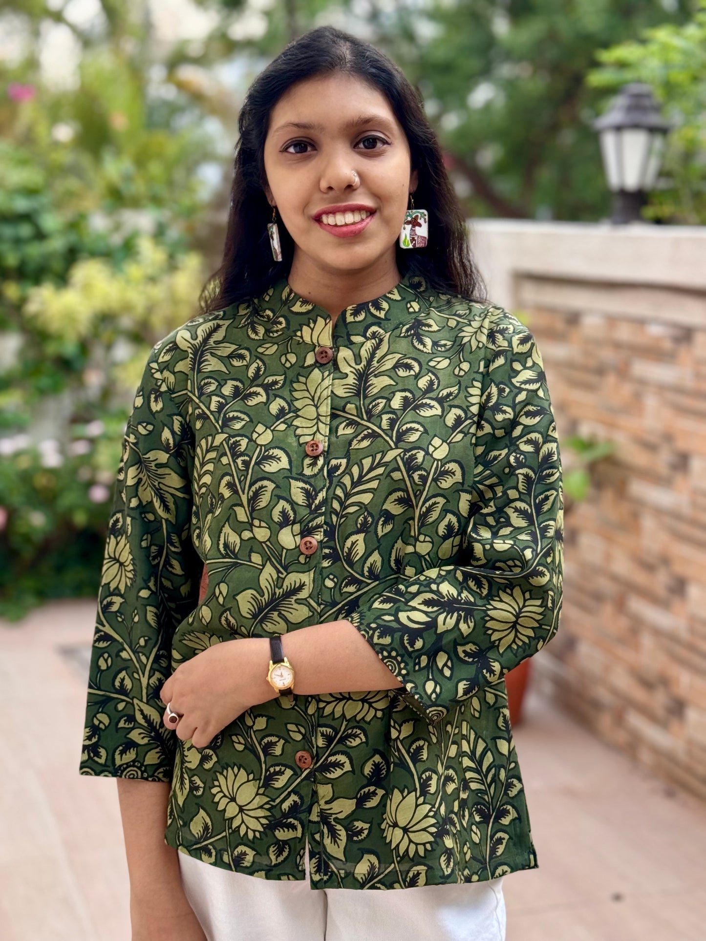 SPRING ON : PEN KALAMKARI SILK TOP