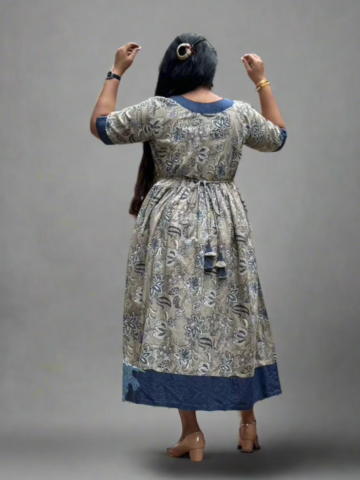 FOREST TRIP : HAND-BLOCK PRINTED FLORAL DRESS