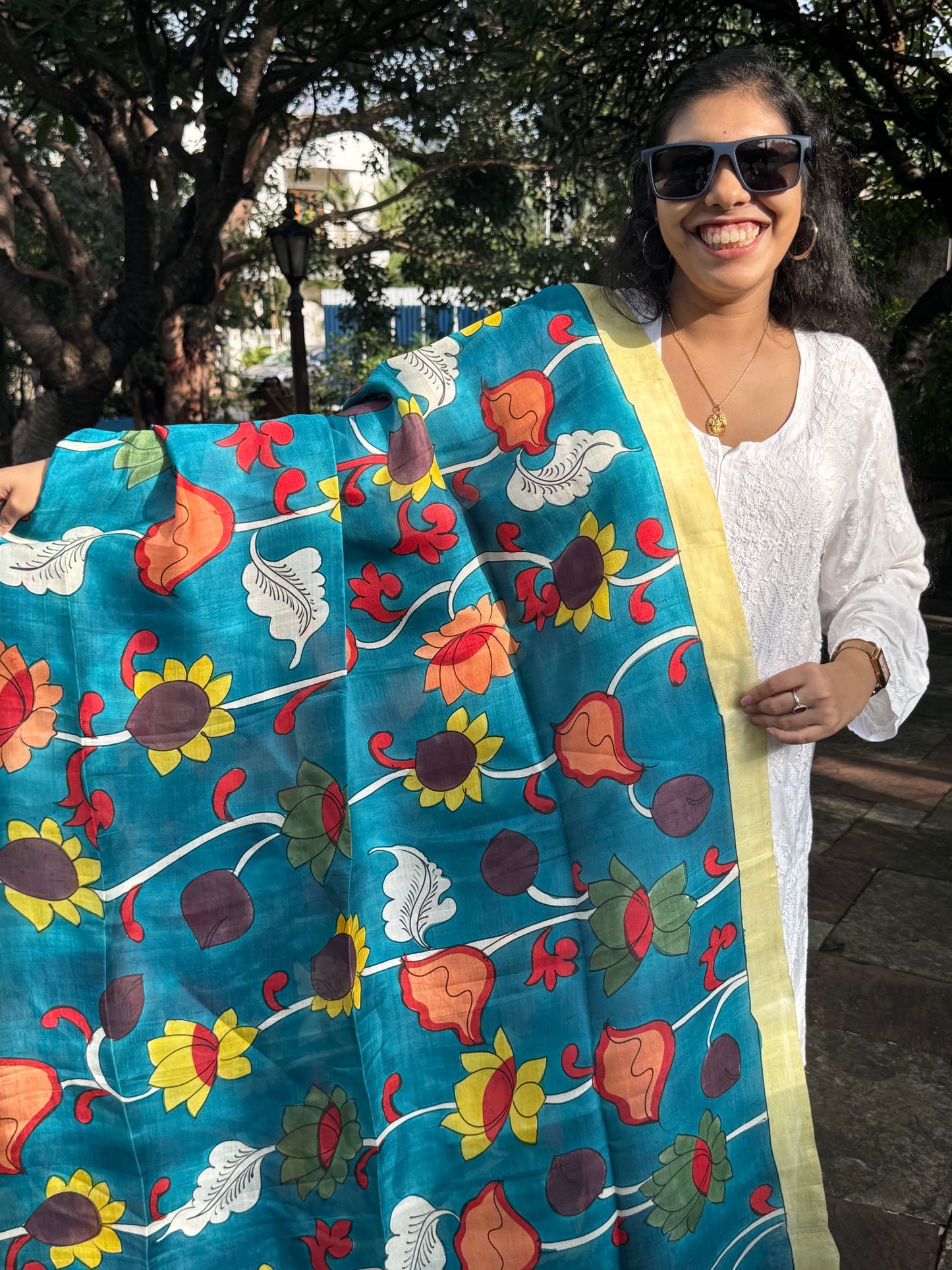 Pure Silk Hand Painted Dupatta