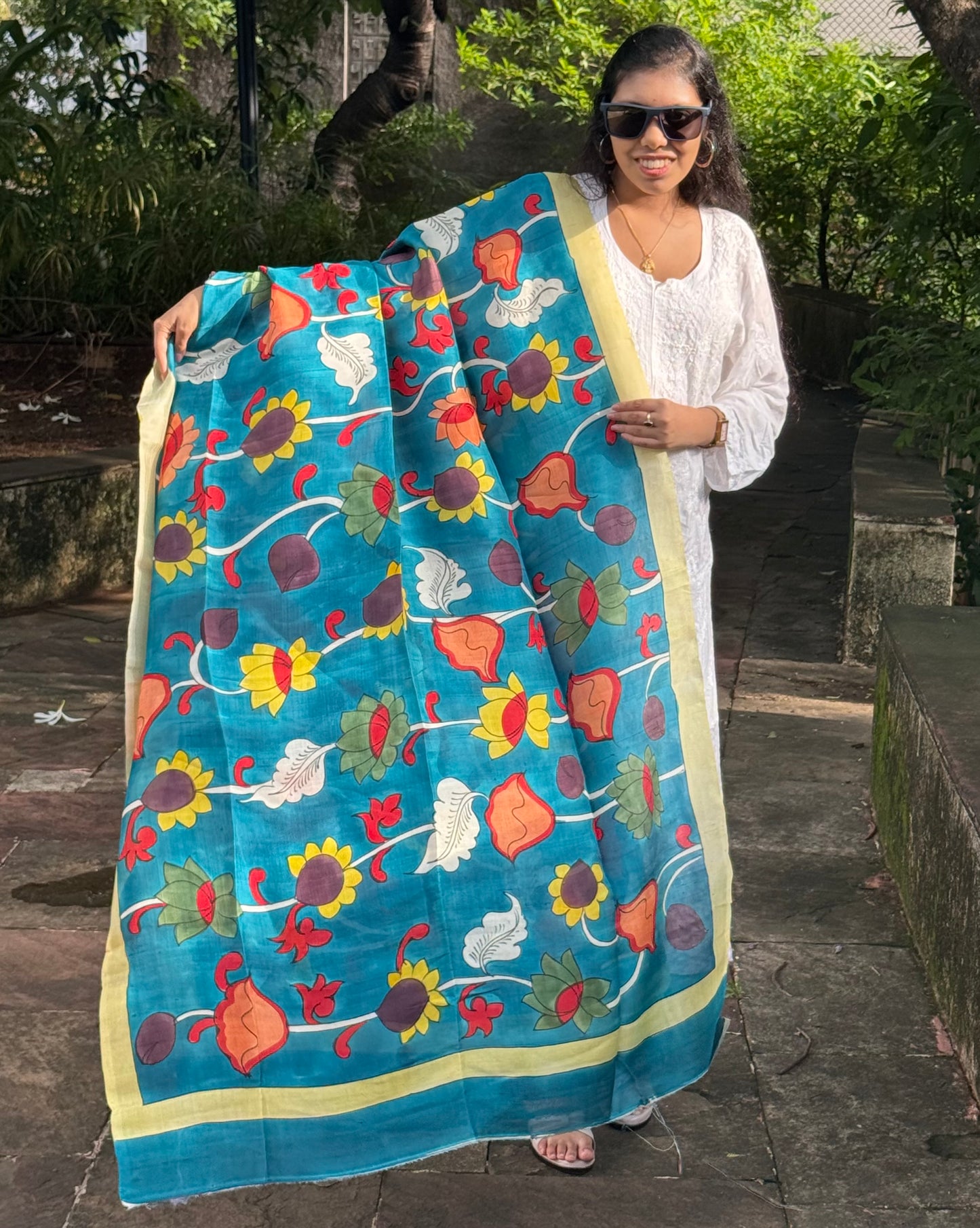 HAND PAINTED PURE SILK DUPATTA