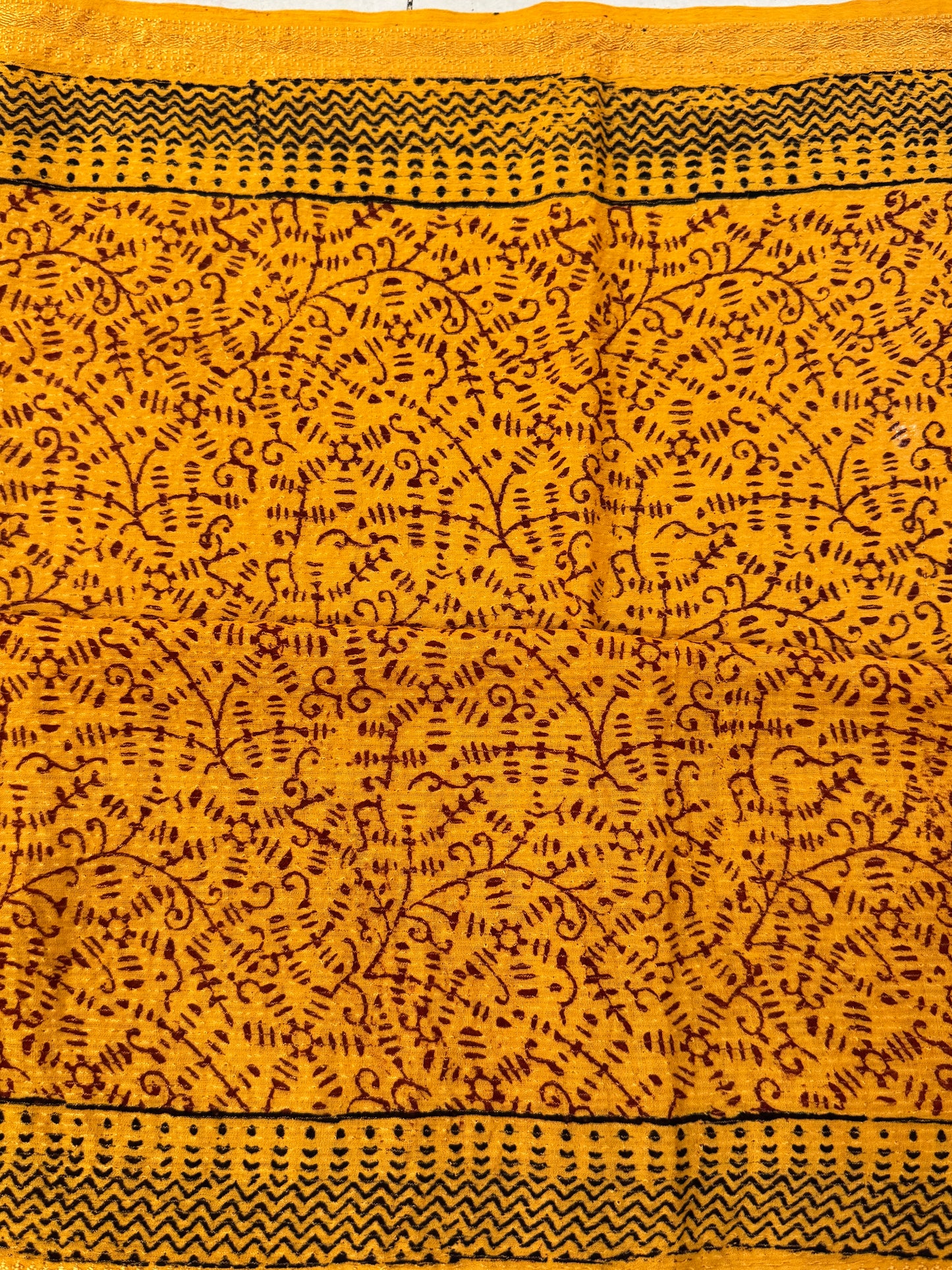 SURYAMUKHI : COTTON BAGH SAREE, YELLOW