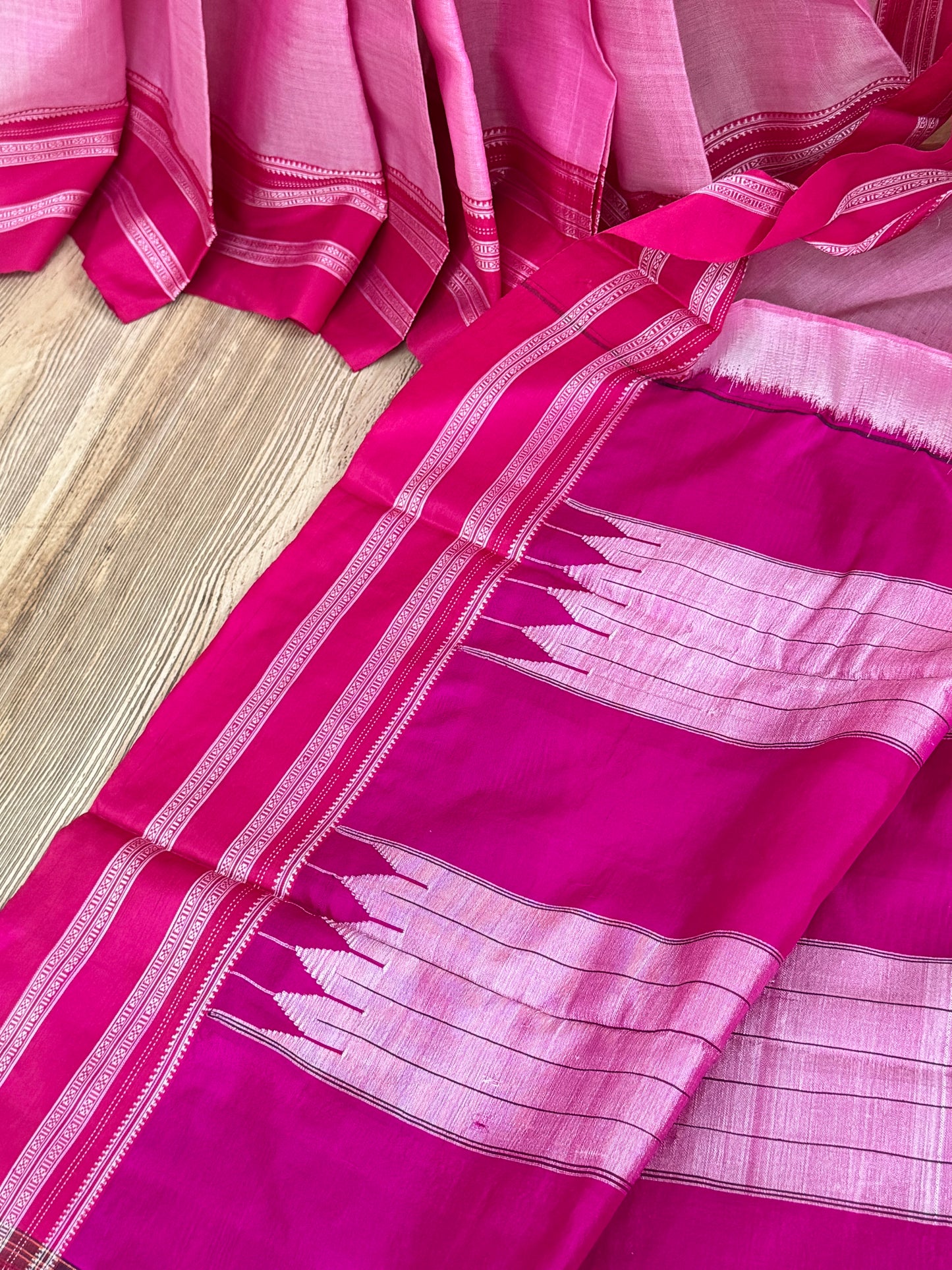 POORNA : ILKAL HANDLOOM SICO SAREE WITH PURE RESHAM PALLU