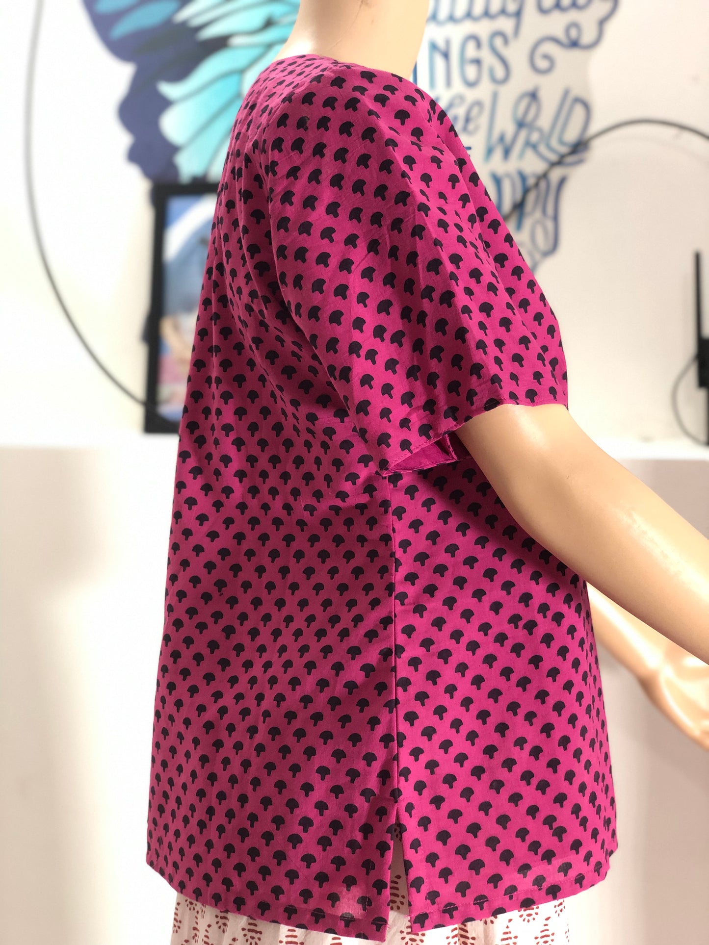 TULIP : SILK BLOCK PRINTED TOP