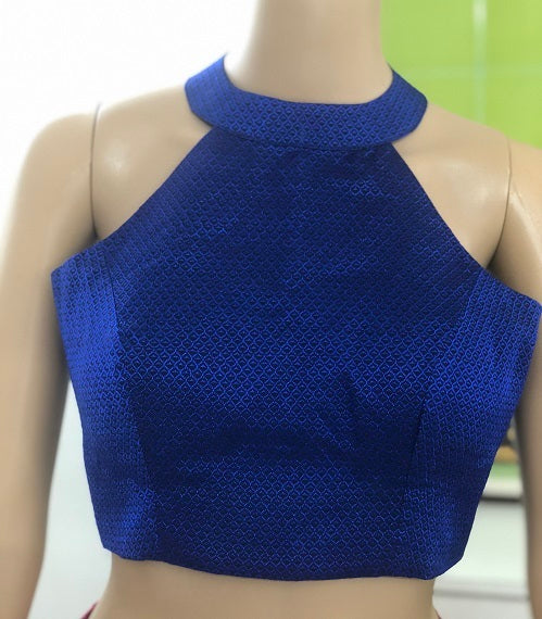ROYAL BLUE : HALTER BLOUSE