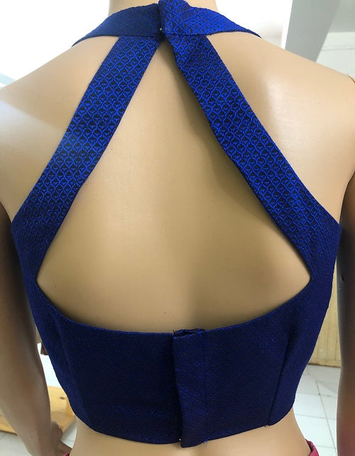 ROYAL BLUE : HALTER BLOUSE