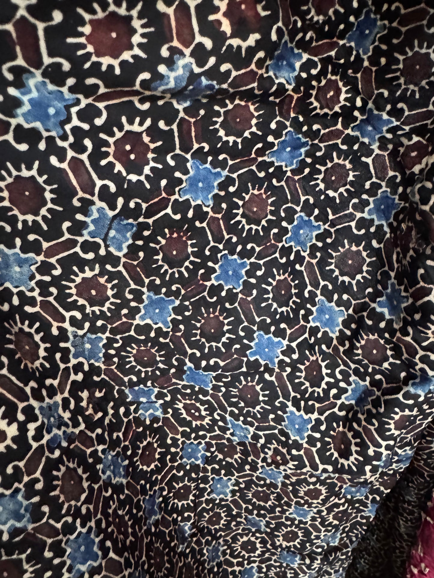 USHA : BANDHEJ AJRAKH MODAL SILK SAREE