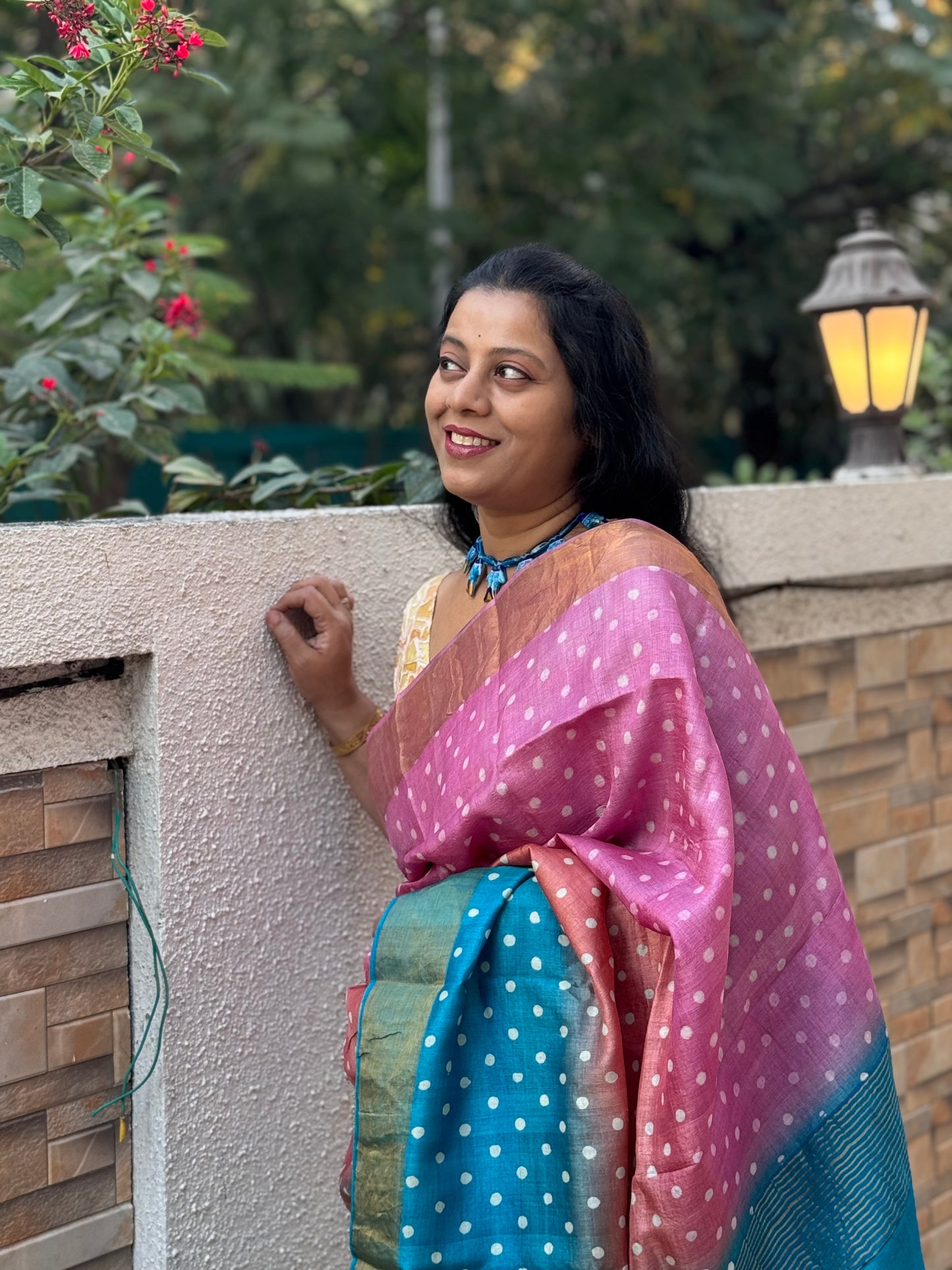 shaded tussar silk saree