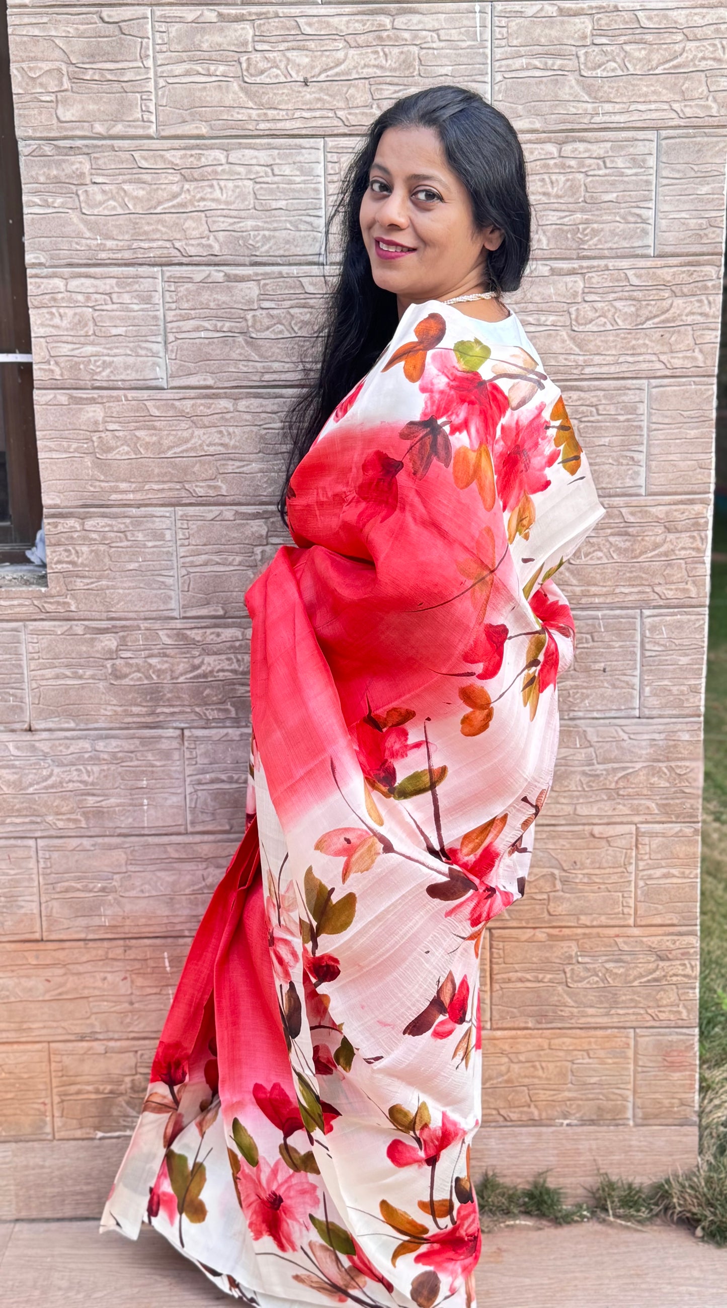 VEDAA : HAND-PAINTED SILK SAREE