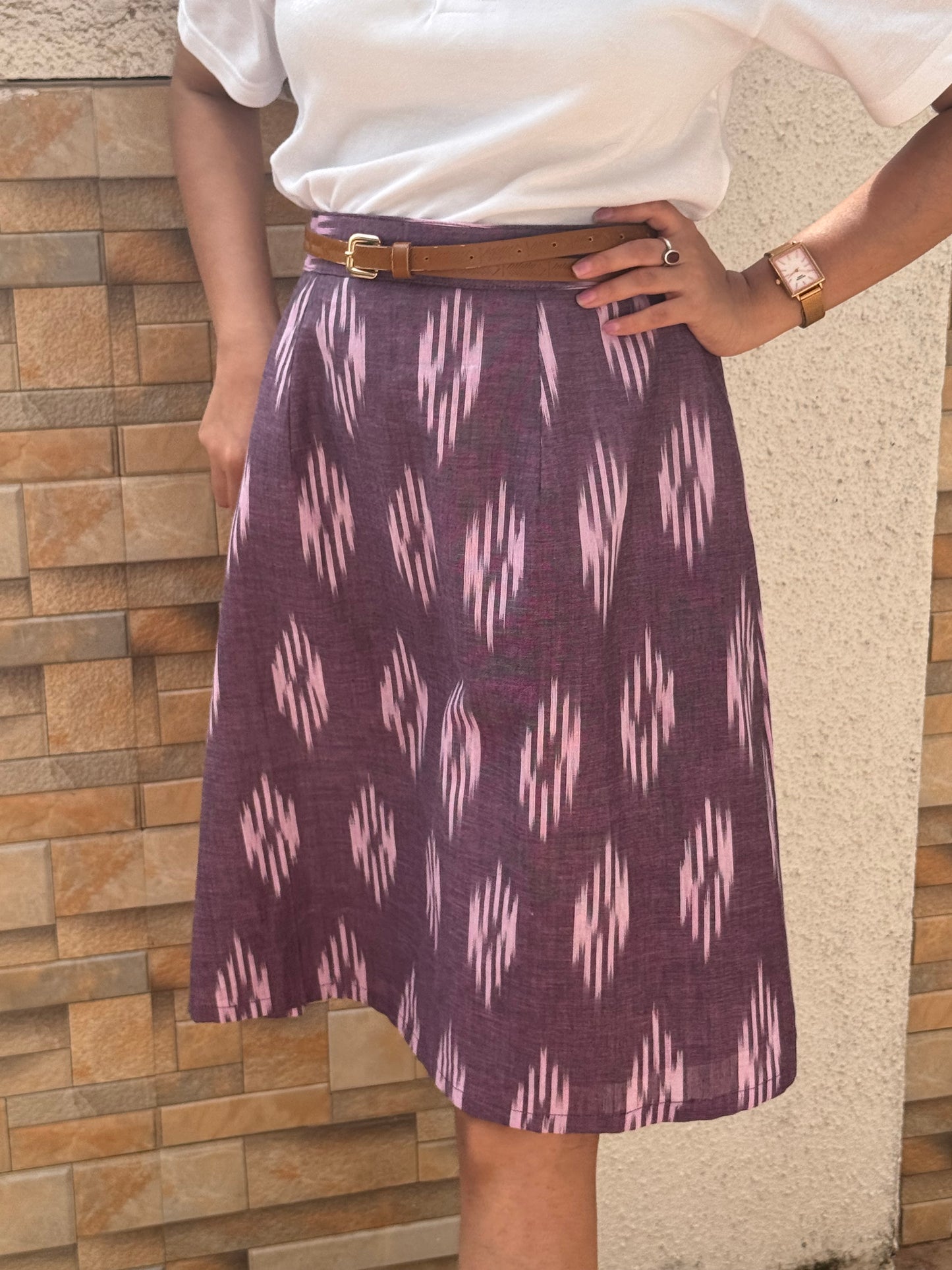 Purple Ikkat Skirt