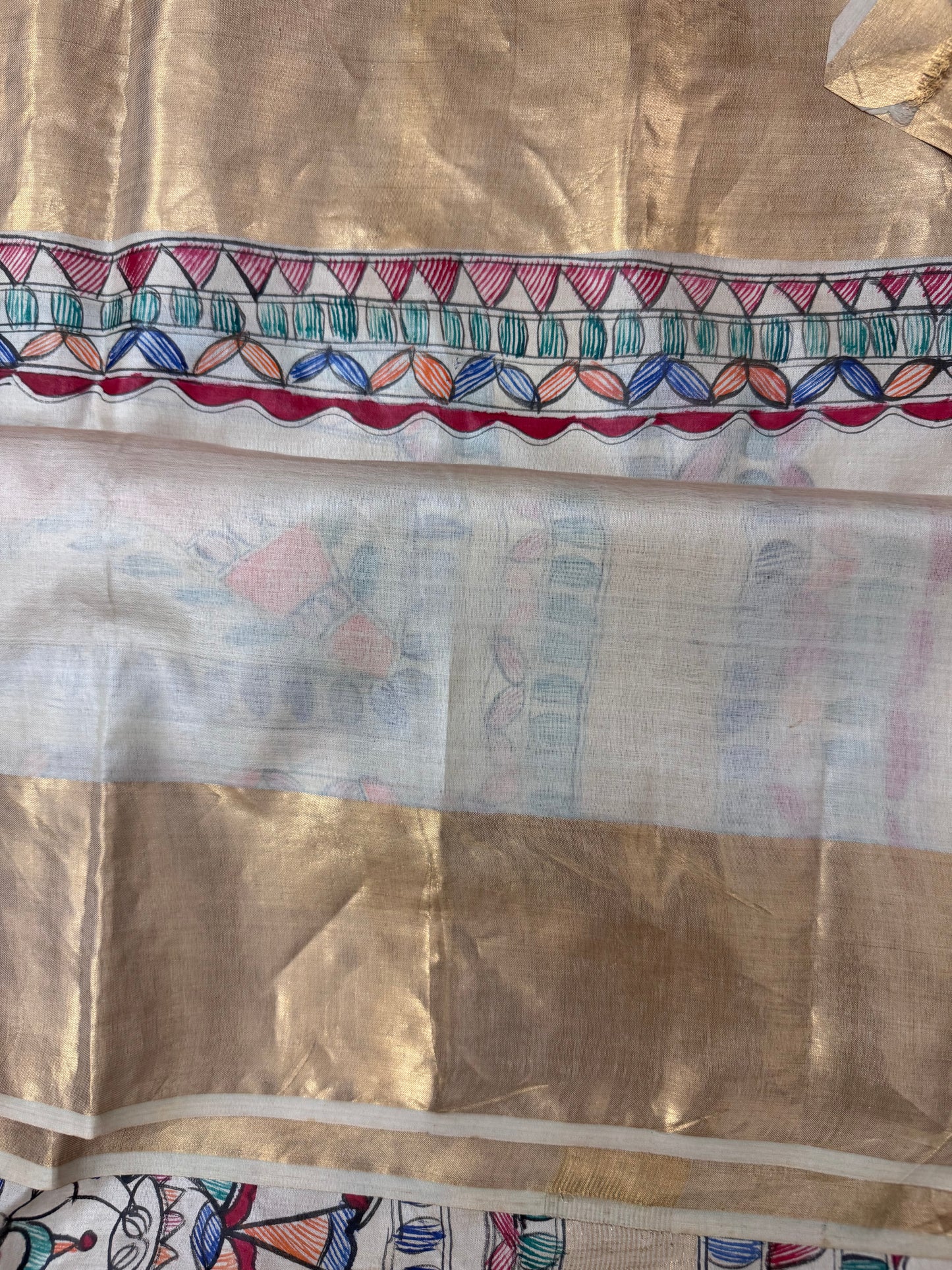 BHAVINI: TUSSAR SILK MADHUBANI SAREE