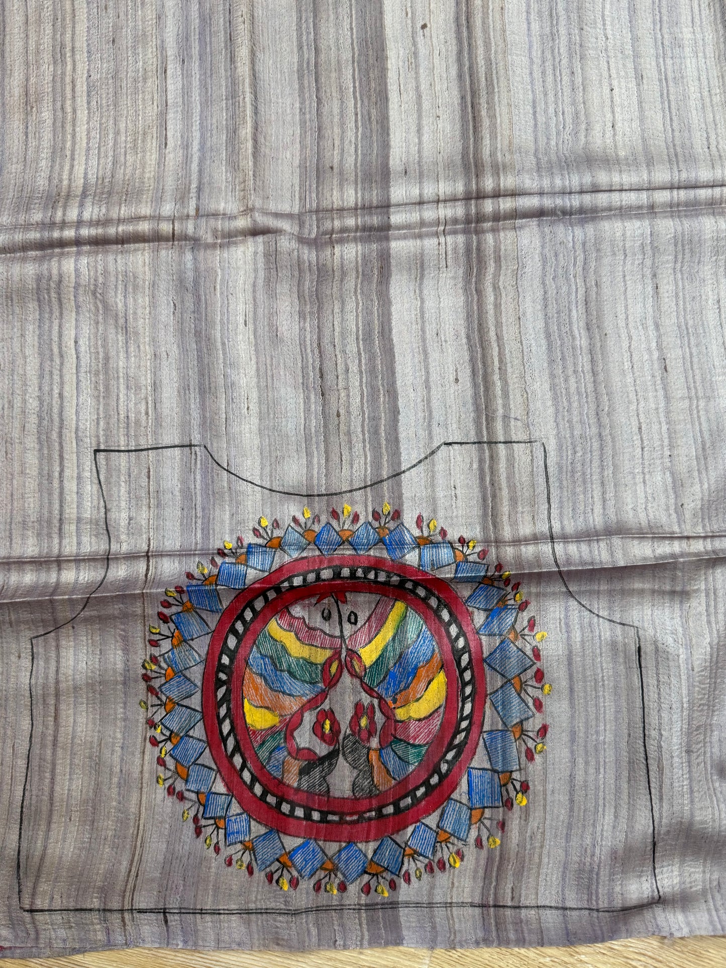TANVI : TUSSAR SILK MADHUBANI SAREE