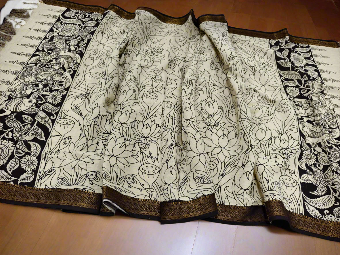 Mangalgiri cotton kalamkari dupatta