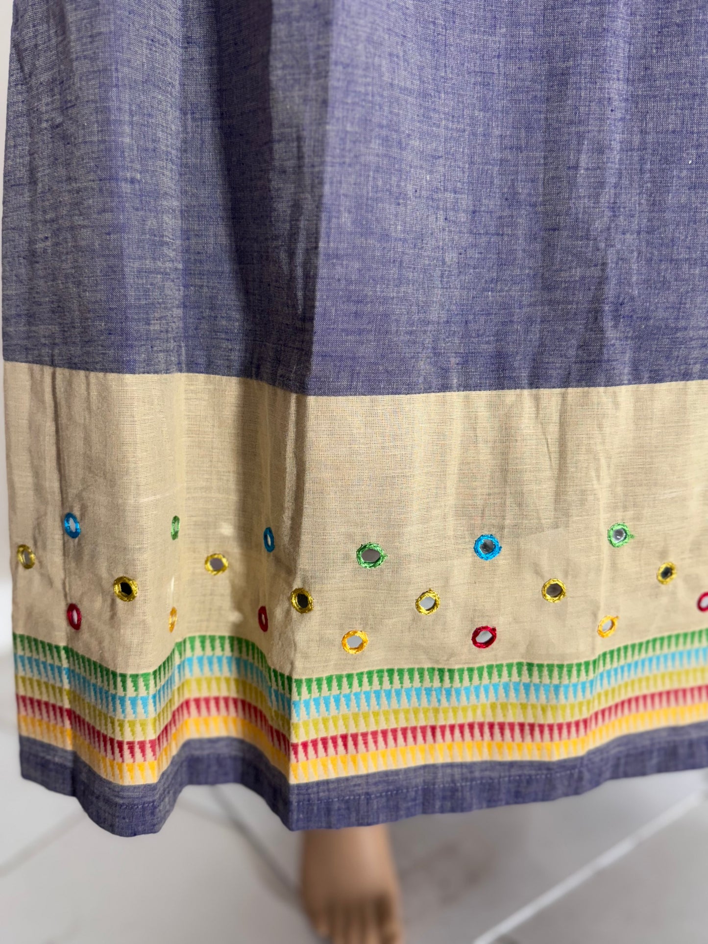 TIPTOE : COTTON SKIRT WITH EMBROIDERED PANEL
