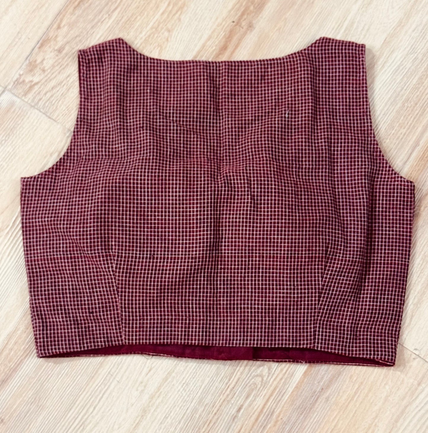 MRUNAL : CHECKERED BROWN BLOUSE