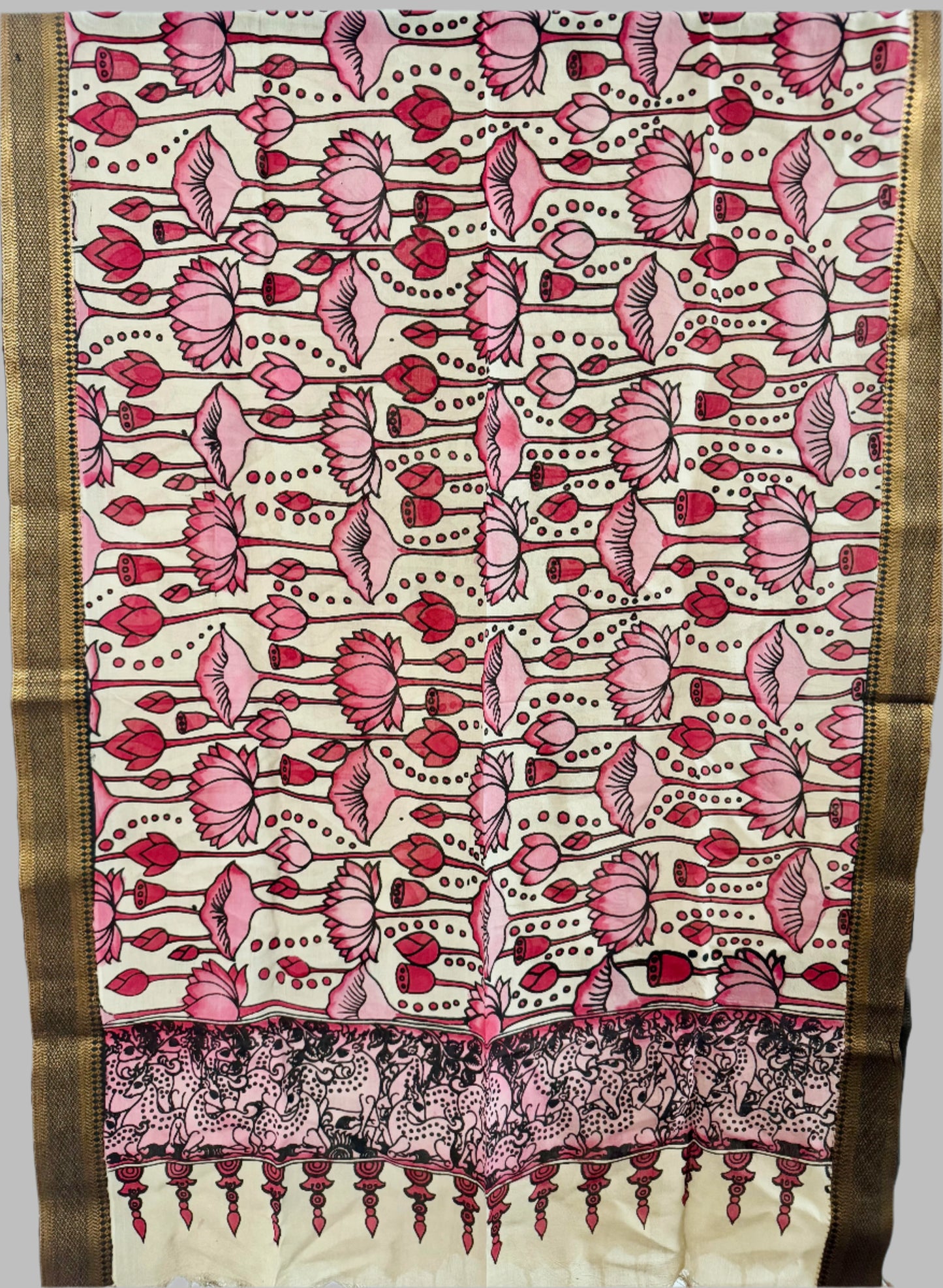PEN KALAMKARI BANGALORE SILK DUPATTA
