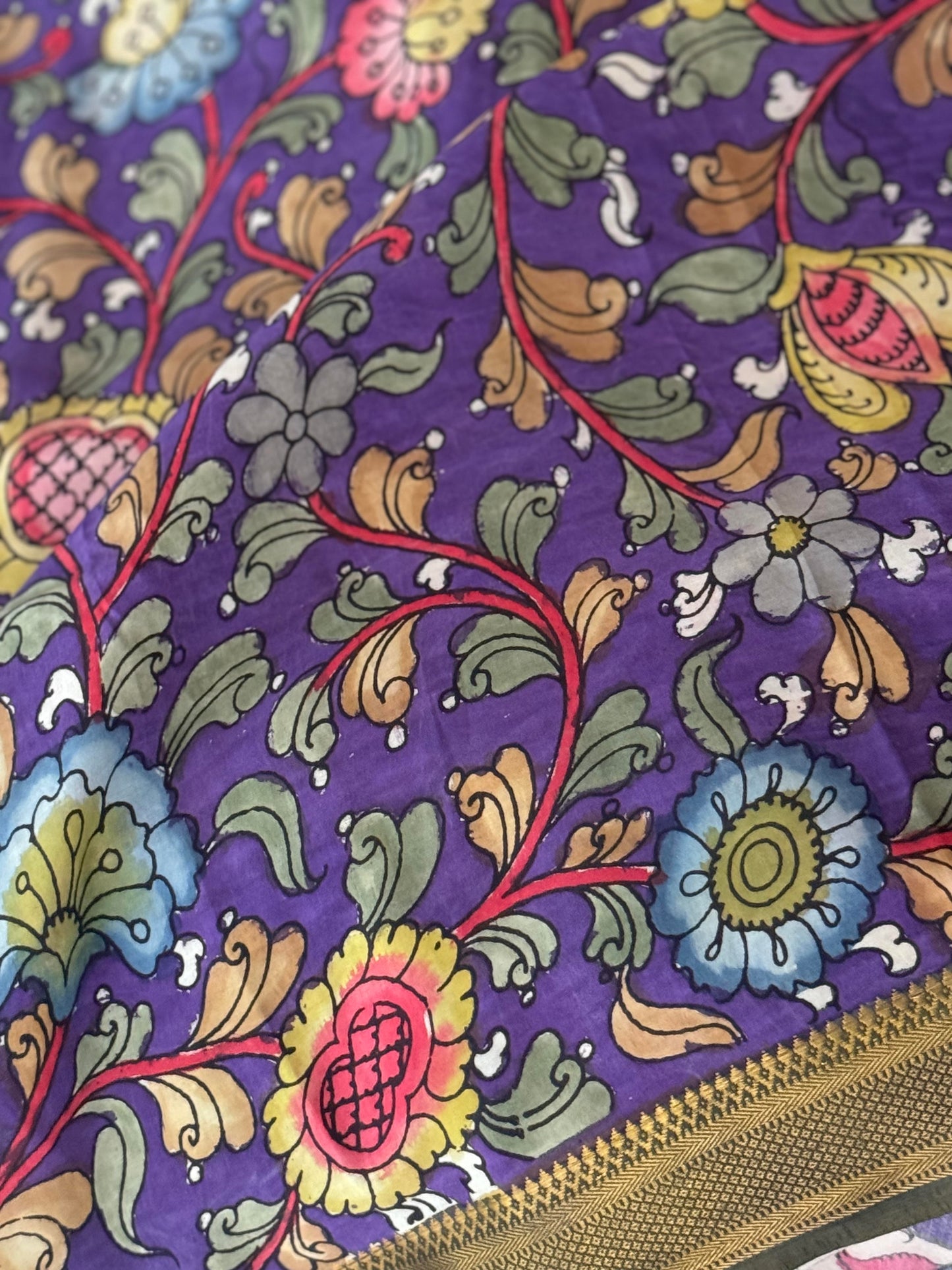 SUGANDHA : SRIKALAHASTI PEN KALAMKARI SAREE