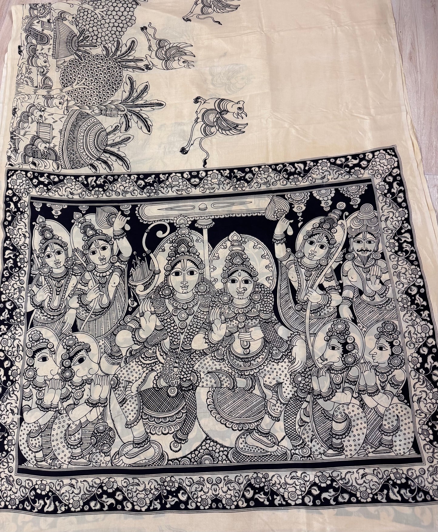 Pen Kalamkari saree chenuri silk
