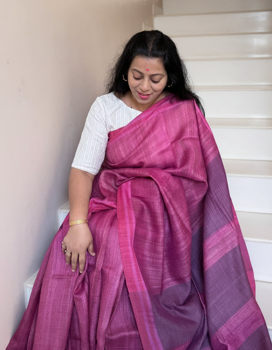 Bhagalpur Woven tussar silk saree