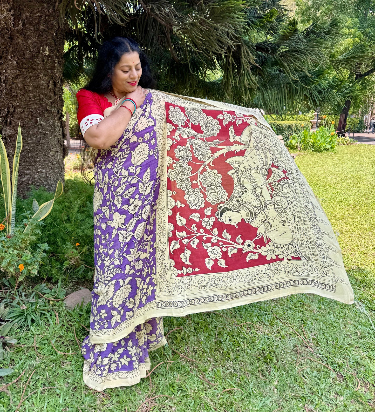 Purple silk saree