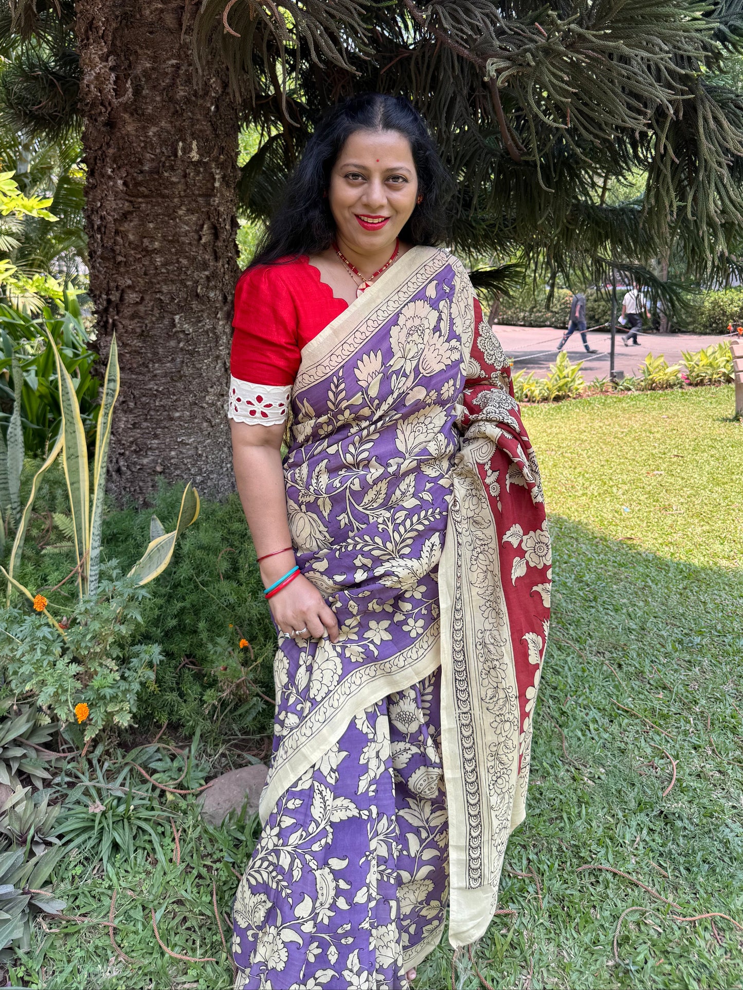 Purple silk saree