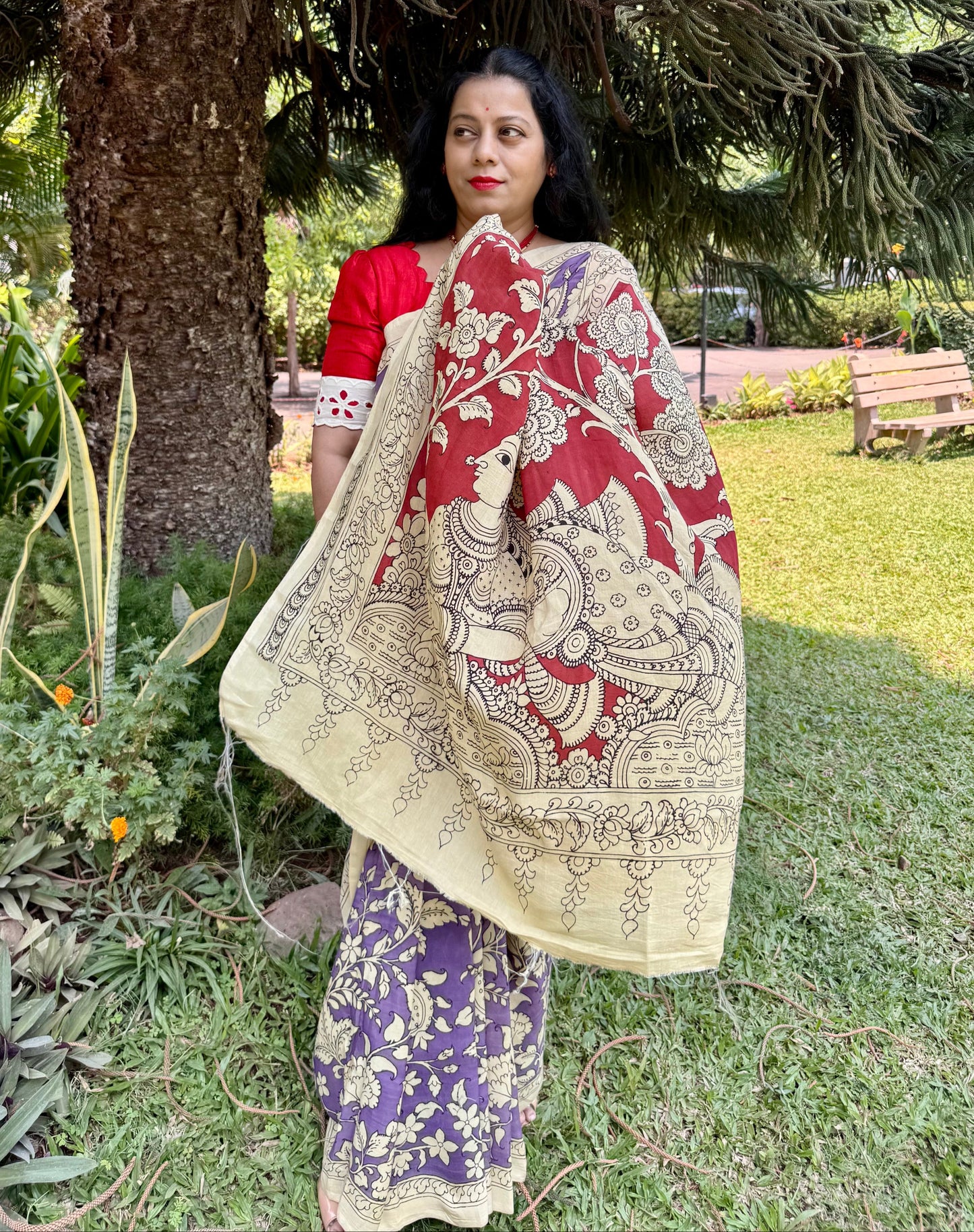 Purple silk saree