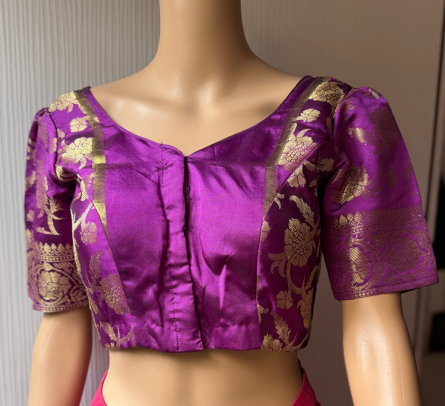 Purple and gold blouse