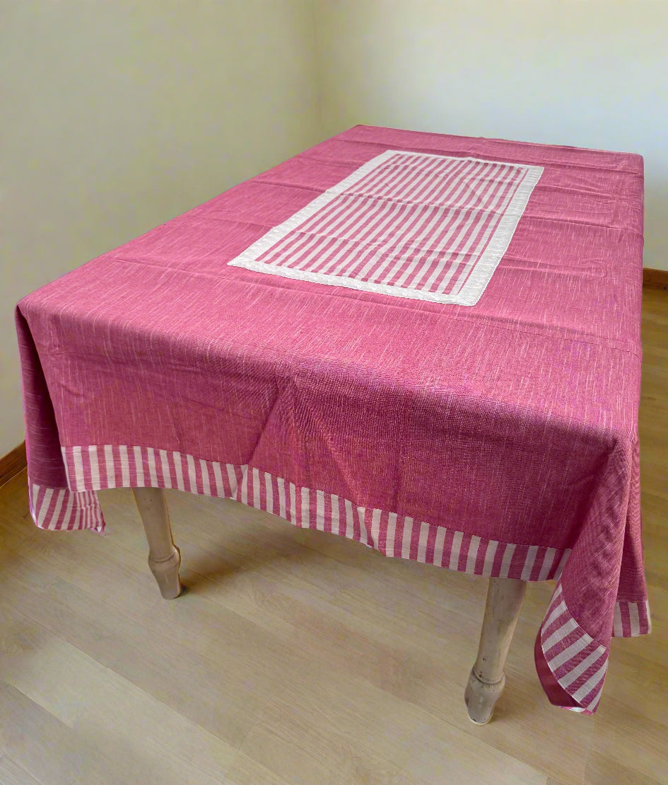 ROSE PINK COTTON TABLE COVER