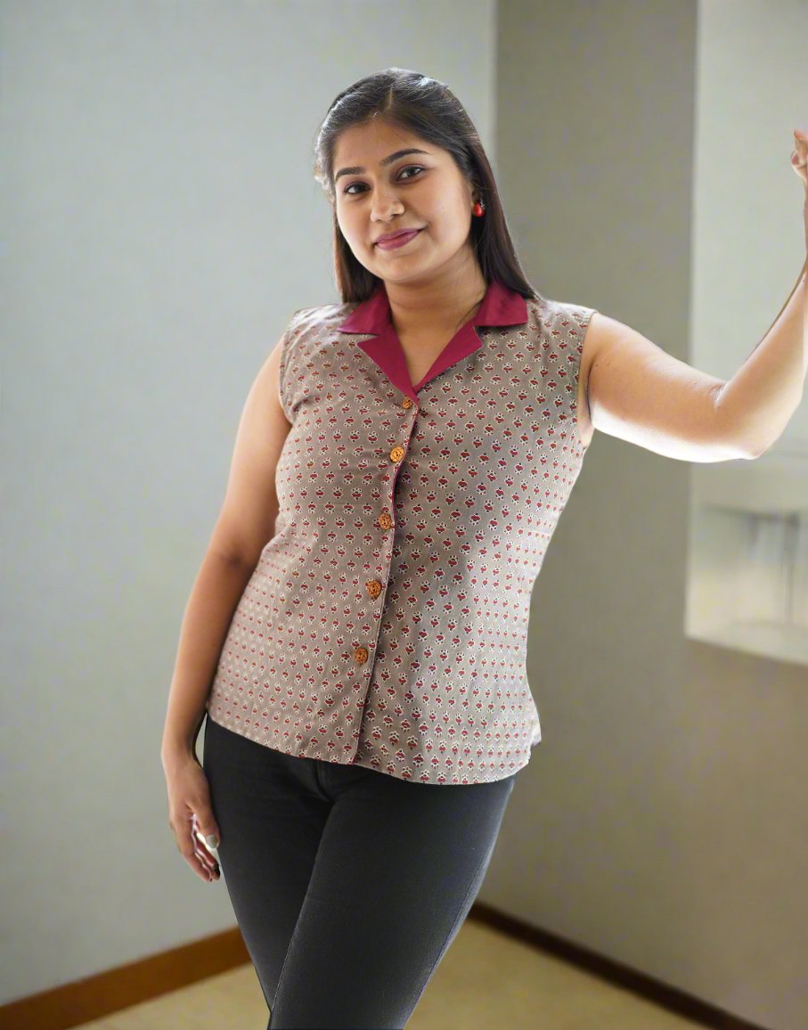 MARCH : COTTON PRINTED TOP