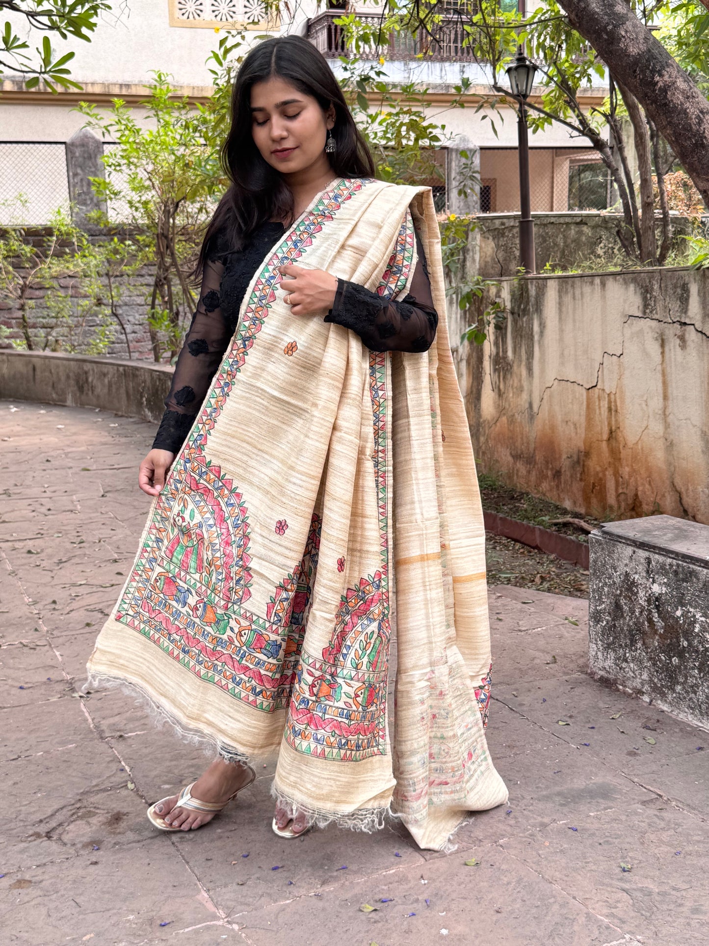 madhubani silk dupatta