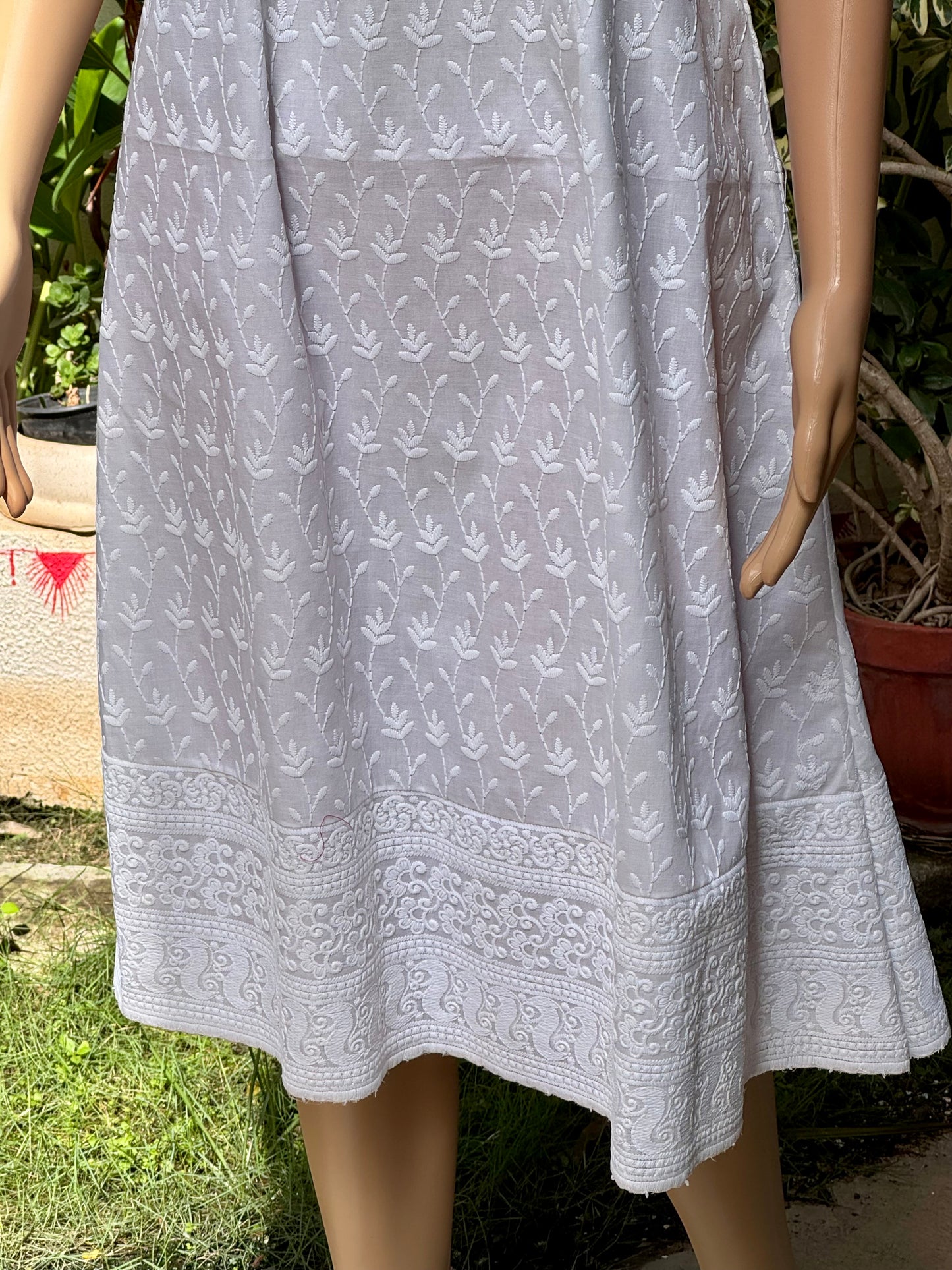 Schiffli white dress