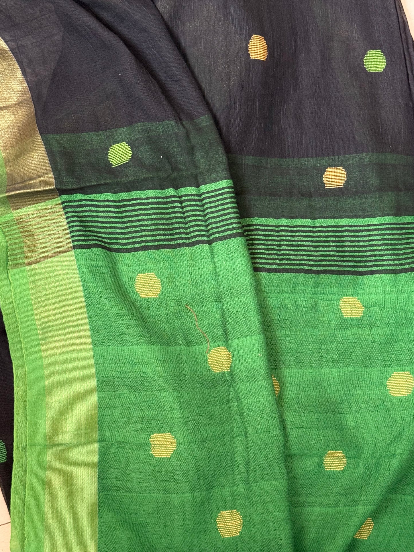 PURE BLACK LINEN SAREE