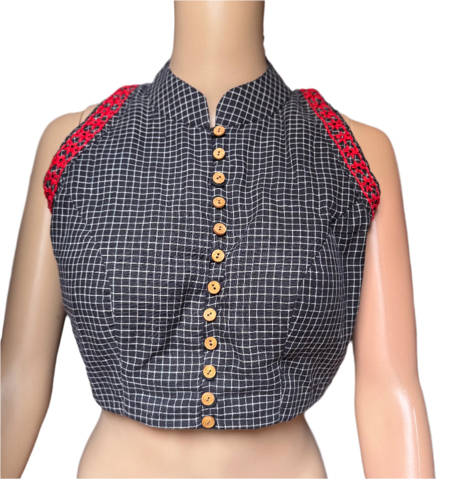 black halter neck blouse