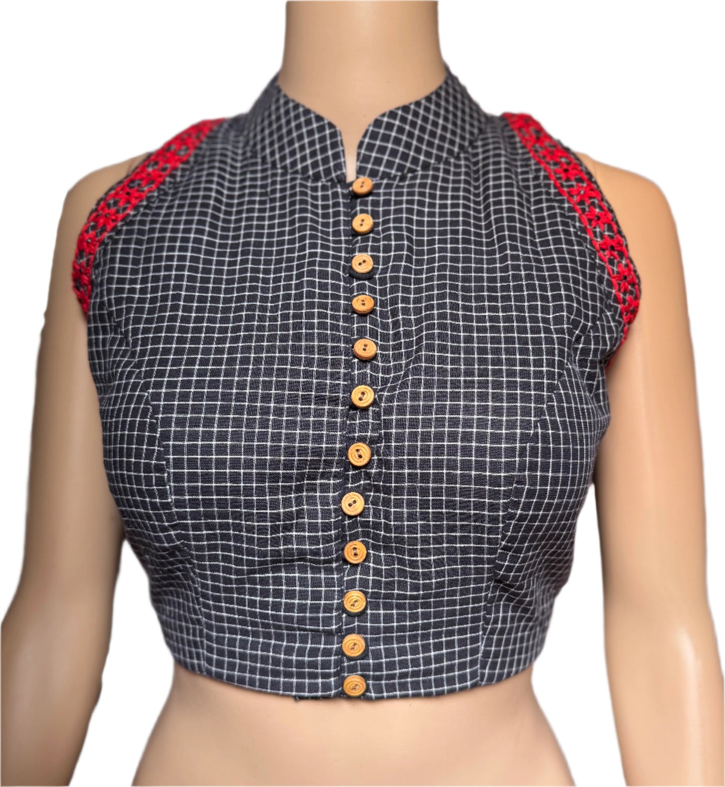 SQUARED : BLACK HALTER BLOUSE
