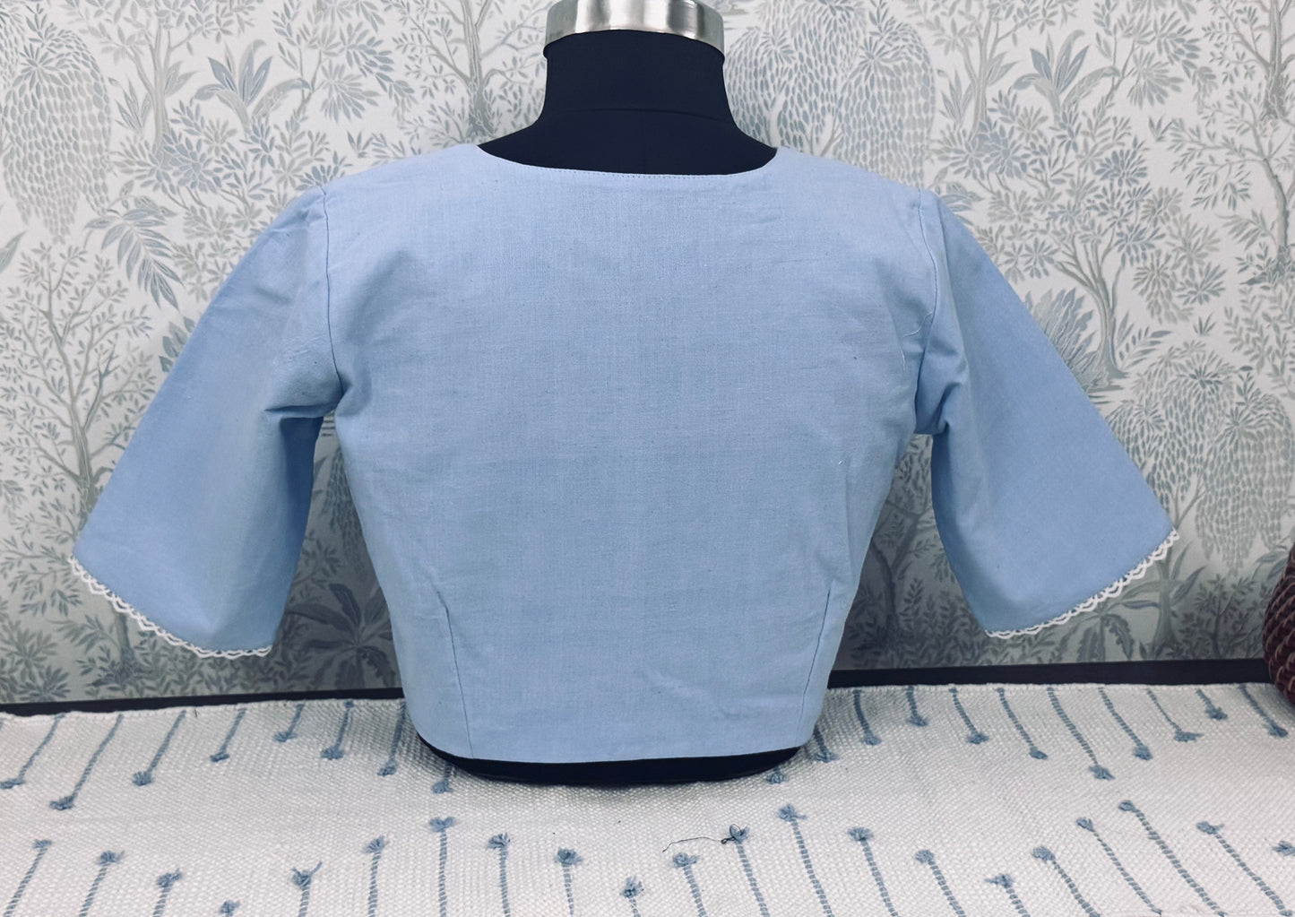 sky blue blouse