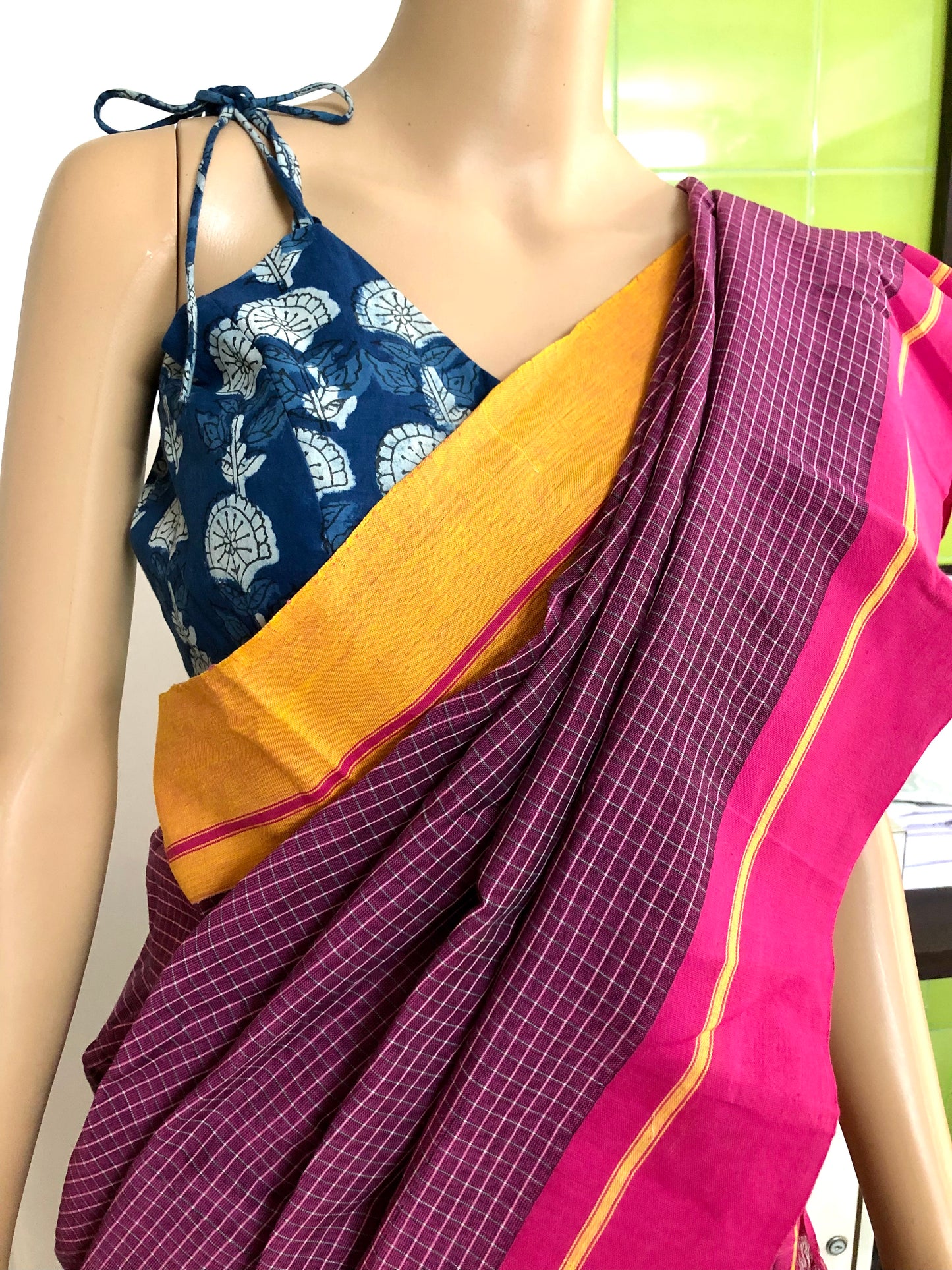 Handloom Patteda Anchu Cotton saree
