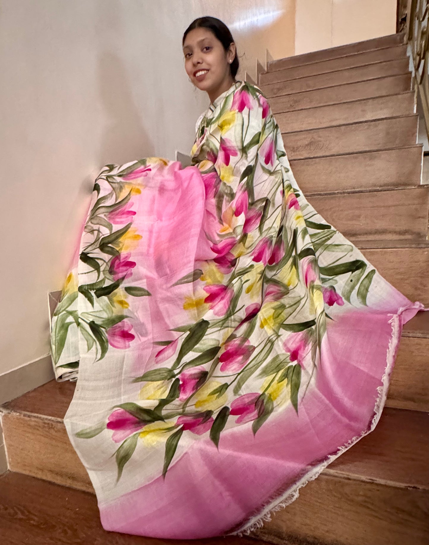 MRUNMMAYEE : HAND PAINTED SILK SAREE