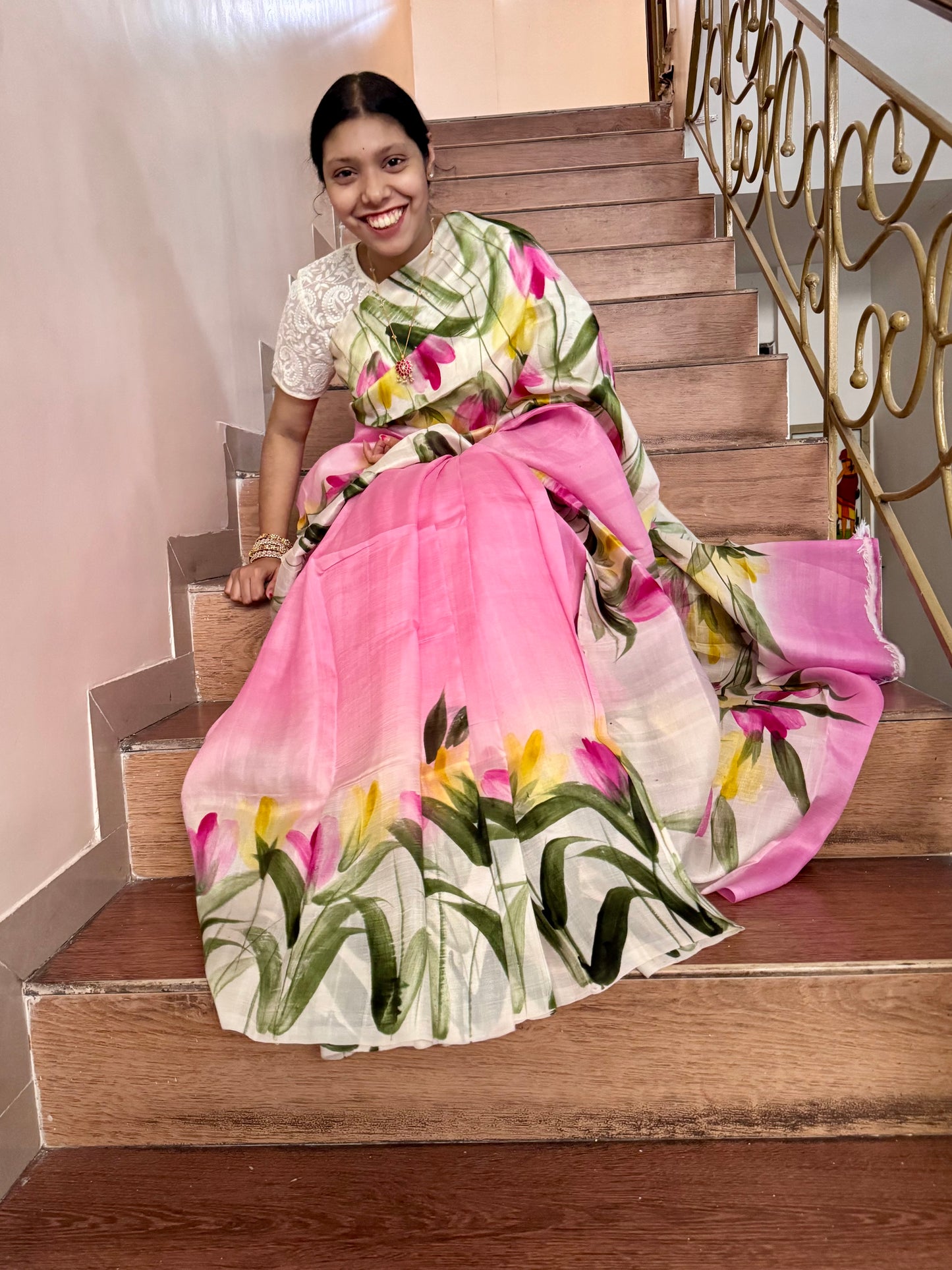 MRUNMMAYEE : HAND PAINTED SILK SAREE