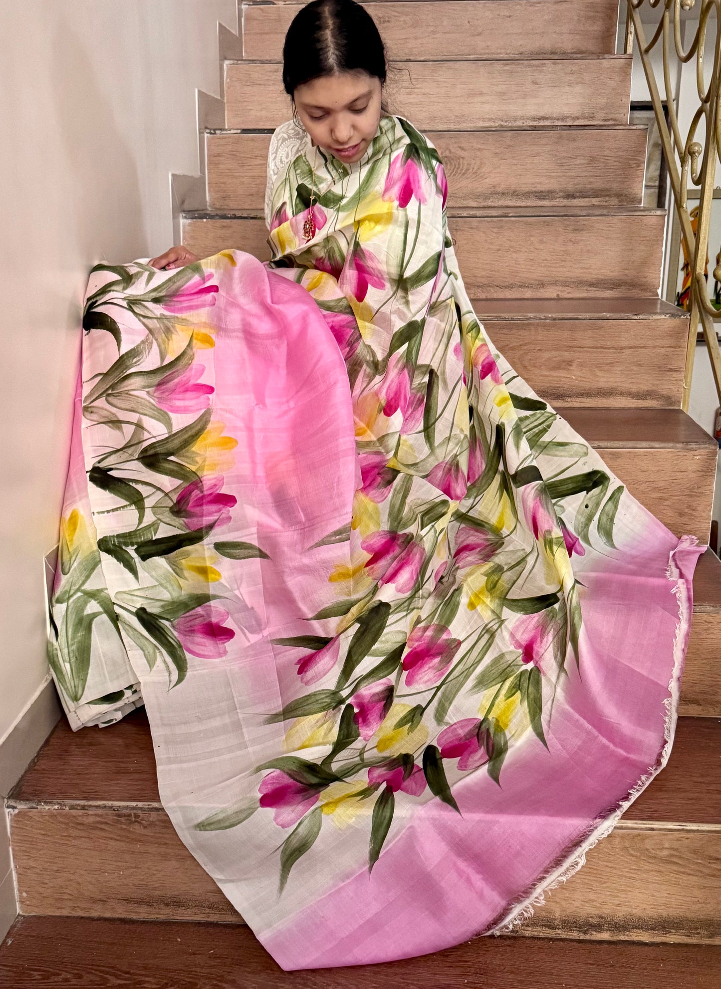 MRUNMMAYEE : HAND PAINTED SILK SAREE