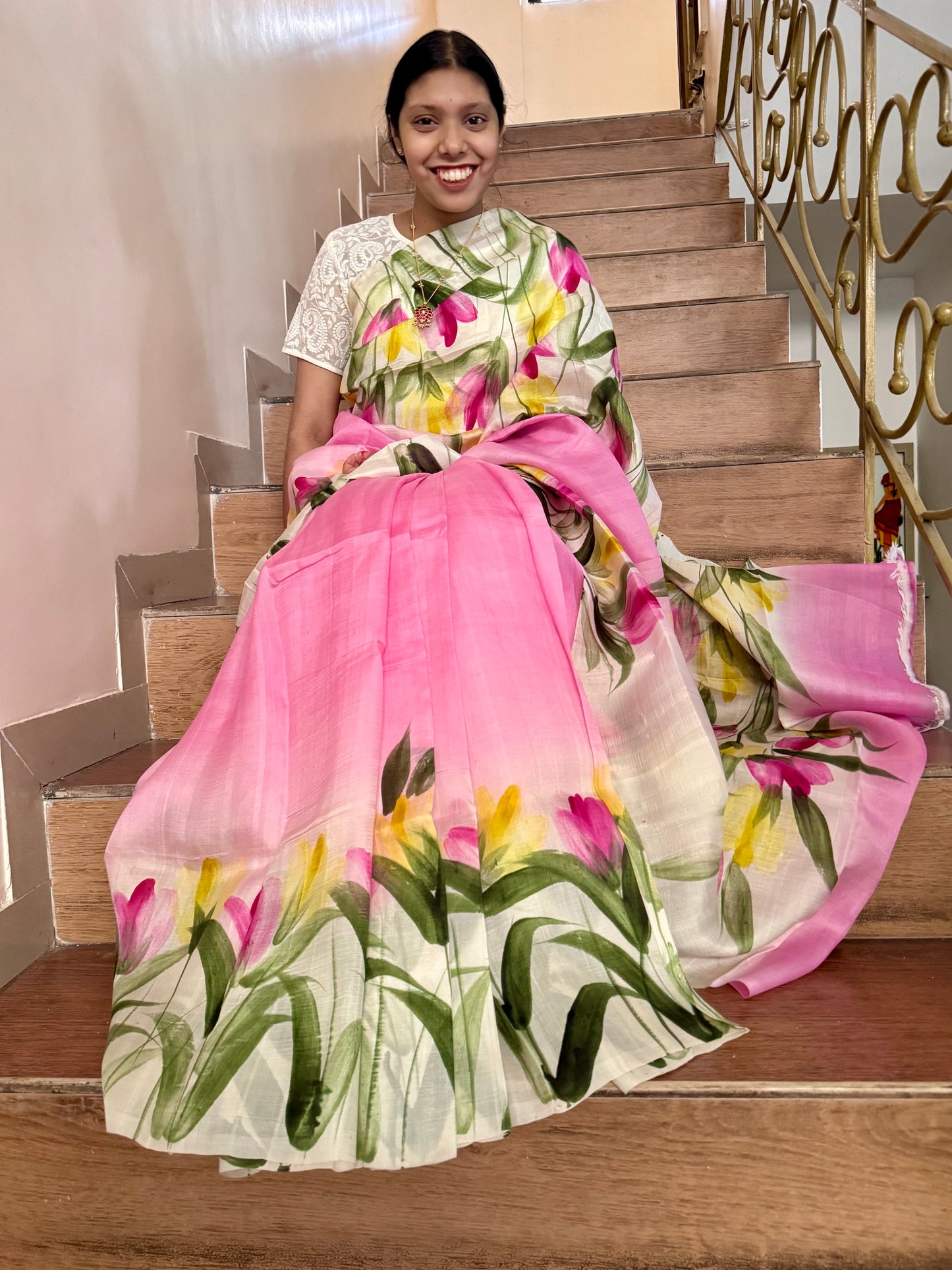 MRUNMMAYEE : HAND PAINTED SILK SAREE