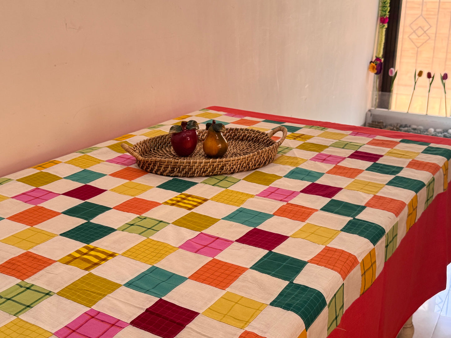 QUILTED COTTON TABLE COVER