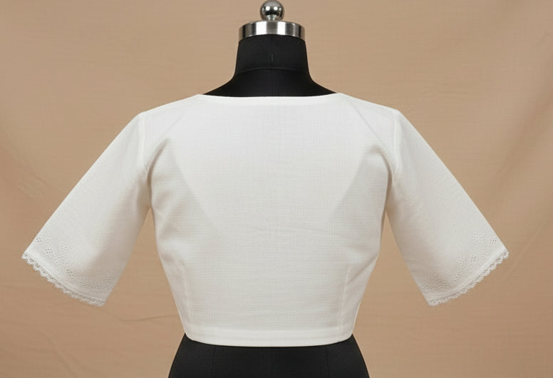 LILY : KHADI COTTON HAND EMBROIDERED BLOUSE