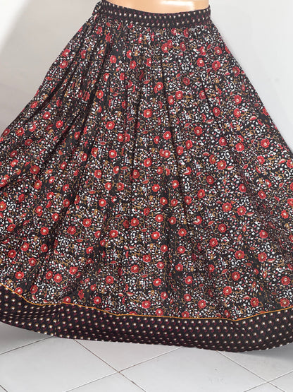 Black Floral Skirt