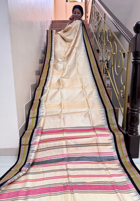 Vidarbha tussar silk karvati kinar