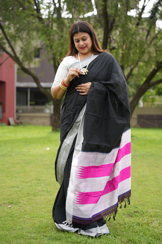 BLACK ILKAL SAREE